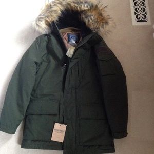 J Crew Nordic Parka NEW Mens Size Small Dark Green